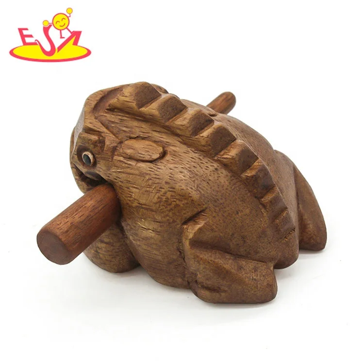 2023 High quality frog shaped wooden temple block for wholesale W18A042