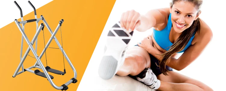 Folding Air Walk Trainer Fitness Exercise Elliptical Machine Stepper Glider for Gym Home Office with LCD Monitor