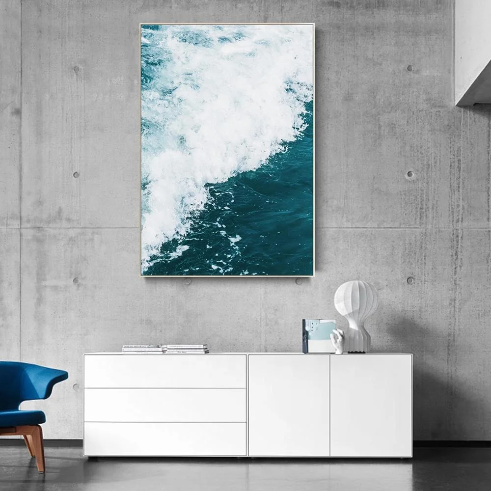 Самая популярная Абстрактная Картина на холсте морская волна Художественная печать для современного настенного декора