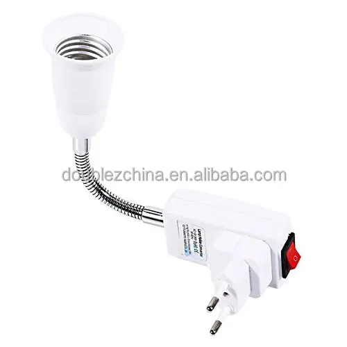 E27 Lamp Holder LED Light Bulb Universal Flexible Adjustable Converter Adapter Socket with Switch European Regulation Plug