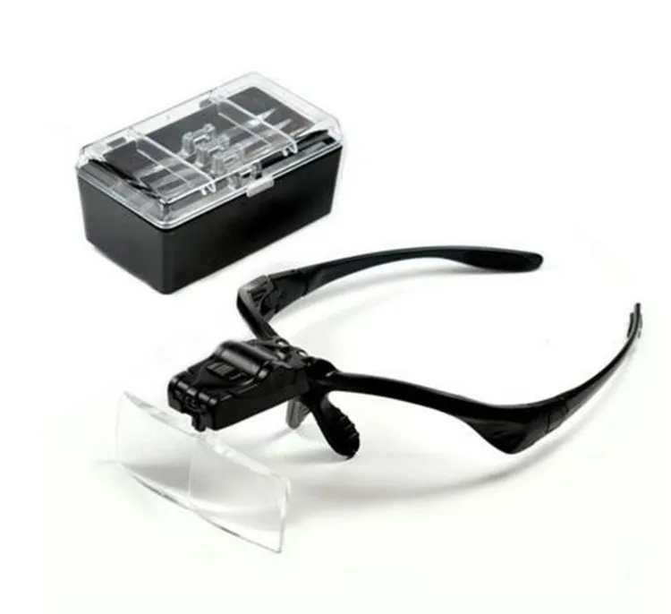 
Headband 2 LED Magnifying Glass Eye 1.0/1.5/2.0/2.5/3.5X 5PC Magnifying Glasses with Led 