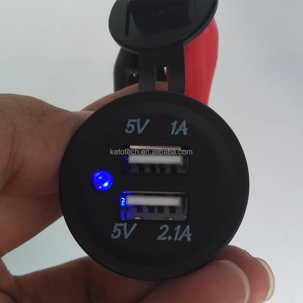 Dual USB Marine Camper RV SUV Truck 12V 24V 3.1A Car Charger Socket