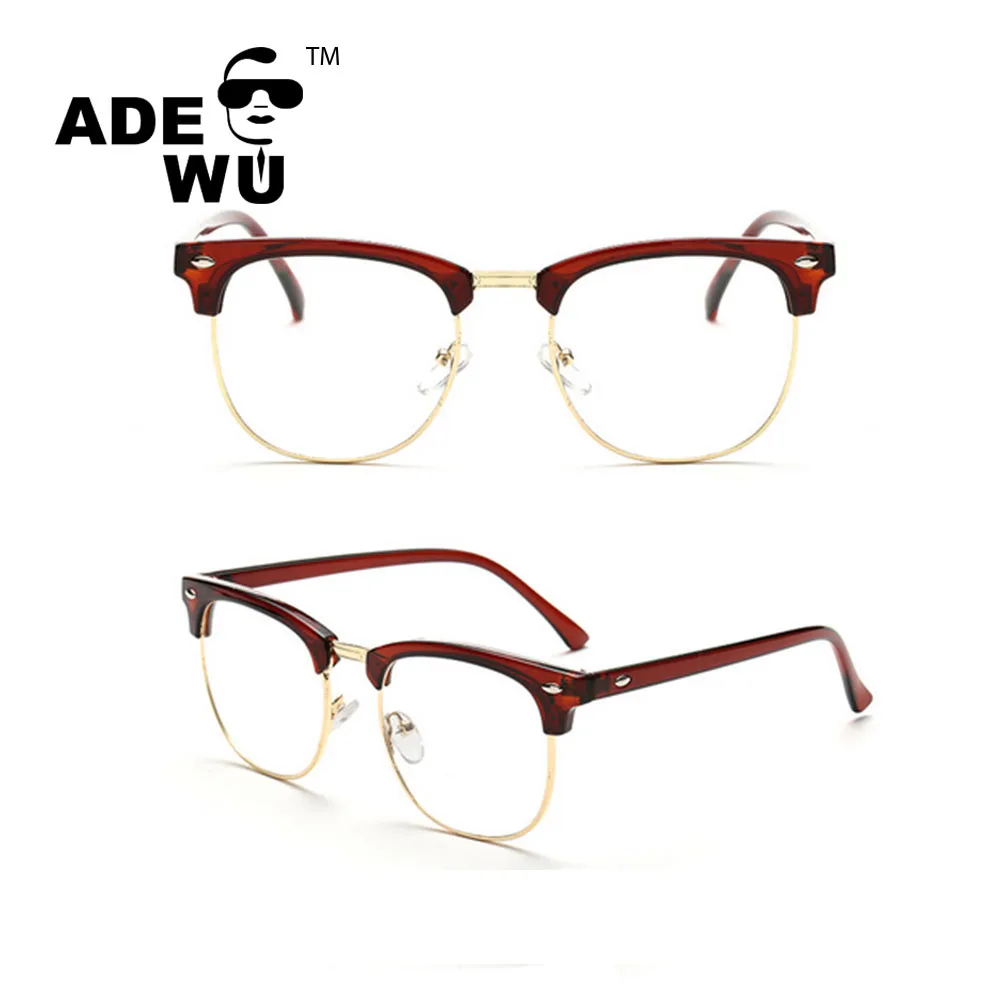 ADE WU Italian Design Optical Glasses Nail Retro Frame Half Frame Glasses