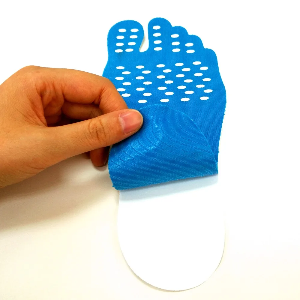 NC0084 Fabric Comfortable Anti Slip Barefoot Waterproof Adhesive Sticky Pad Insoles For Beach Plantillas adhesivas adhesivas imp