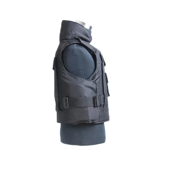 Muti-pocket aramid vest with removable neck protection