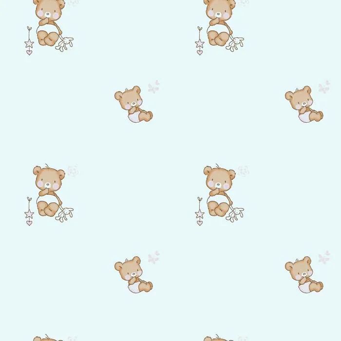 M-1571 Little Bear Wallpaper for Kids Bed Room Printable Wallpaper Material
