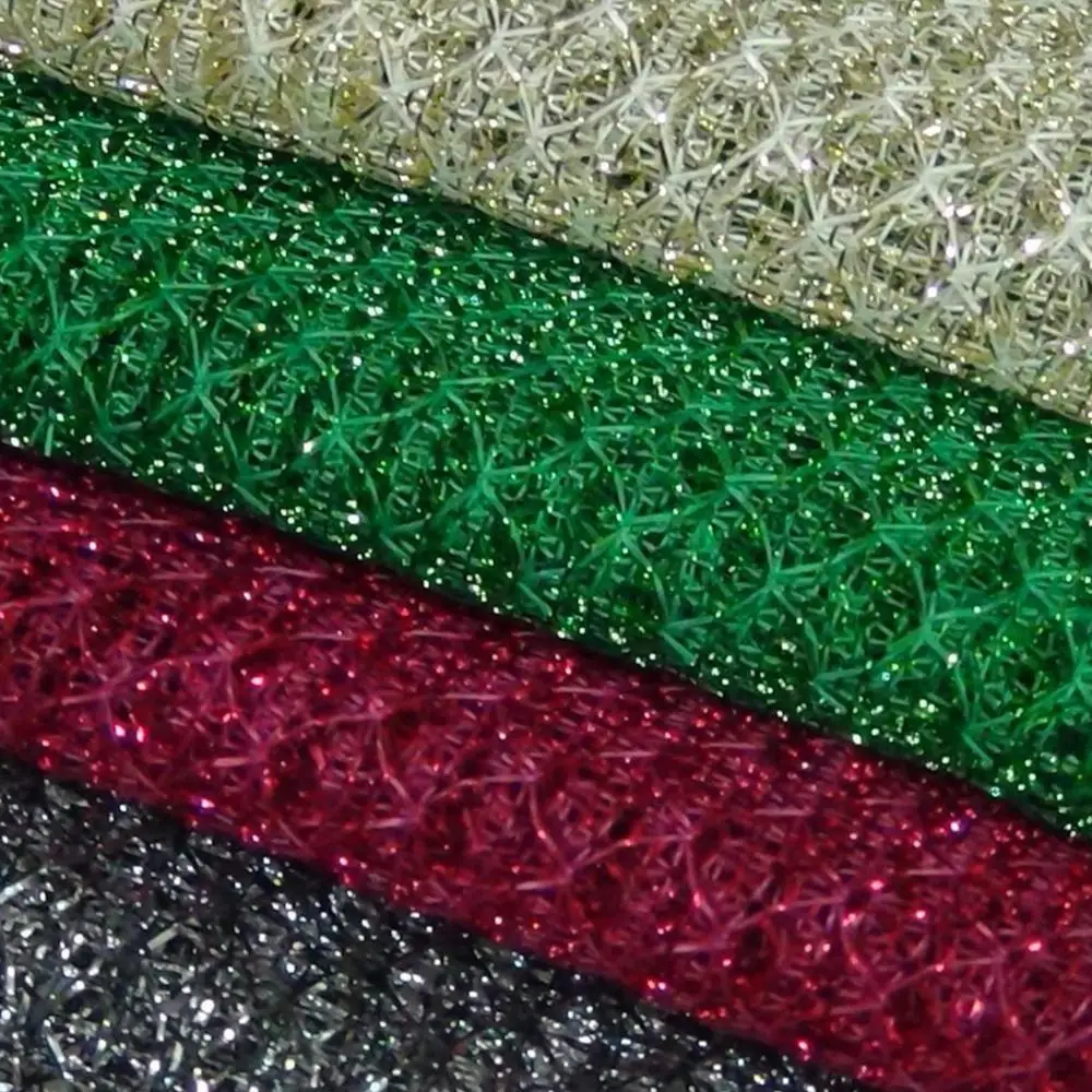 Сетчатая ткань с люрексом и блестящим металлическим блеском