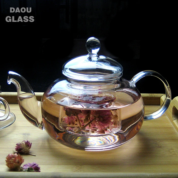 
cangzhou handblown heat resistant pyrex glass teapot with filter,chinese tea kettle 