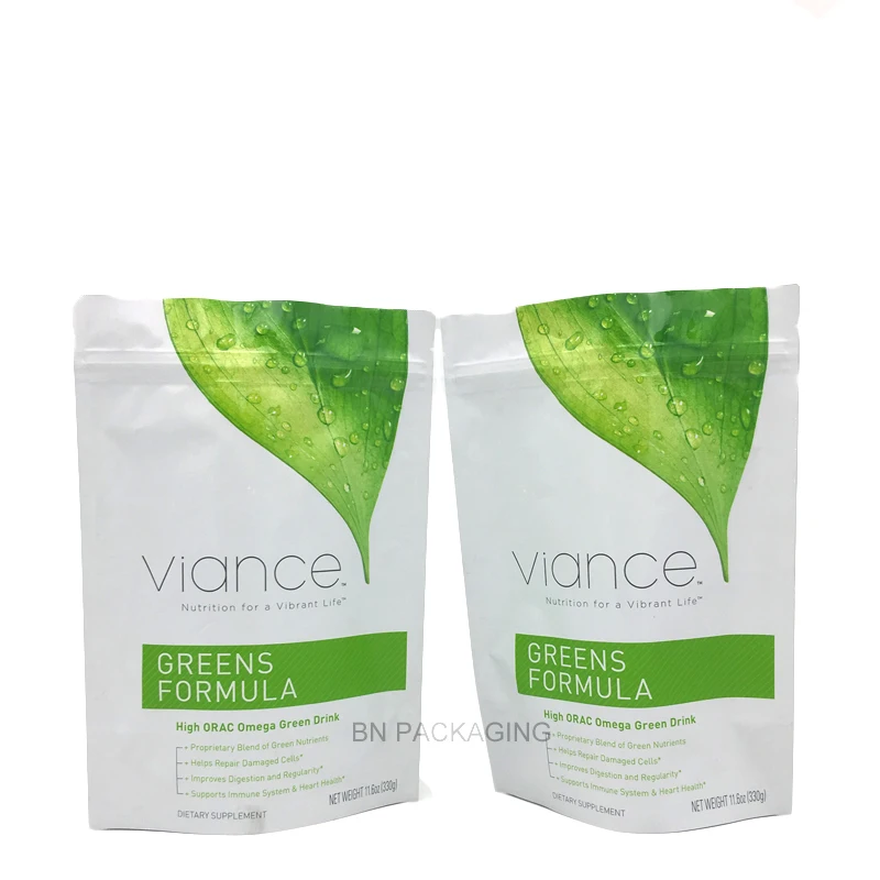 Matte White Custom Printed Food Packaging Biodegradable Compost Bag Stand up Pouch for Coffee Tea