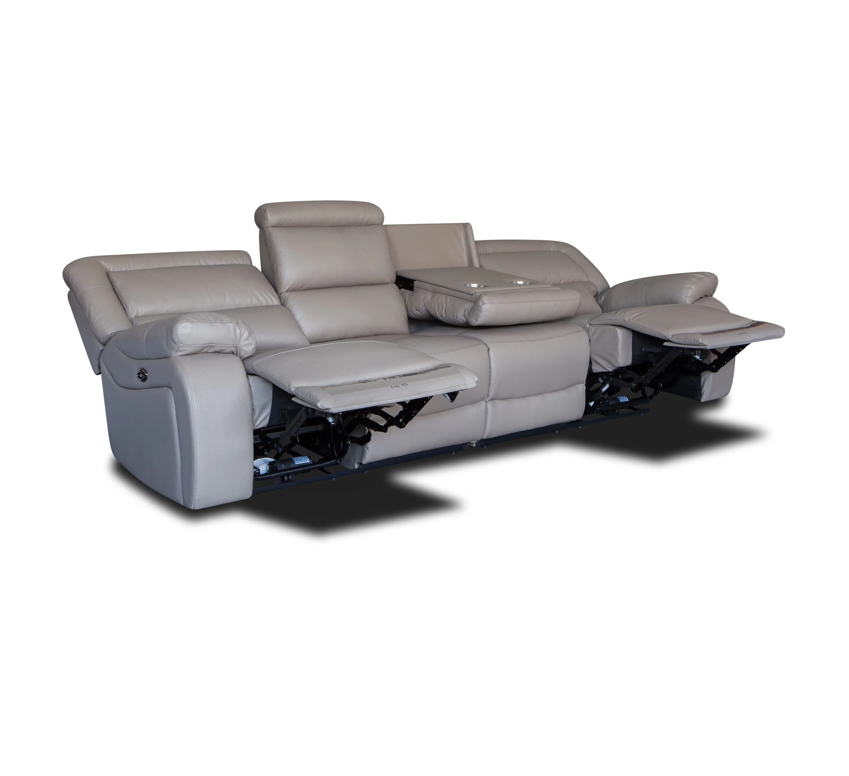 
Functional recliner with coffee table genuine Leather 4 seater sofa set 