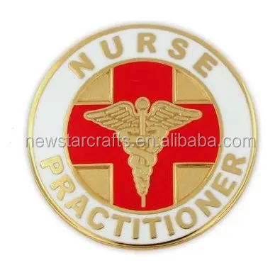 Custom Nurse Practitioner zinc alloy lapel pin gold