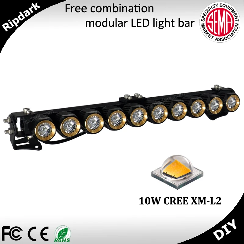 DIY concept modular LED light bar off road superior quality LED driving light bar 52 inch 250w for truck