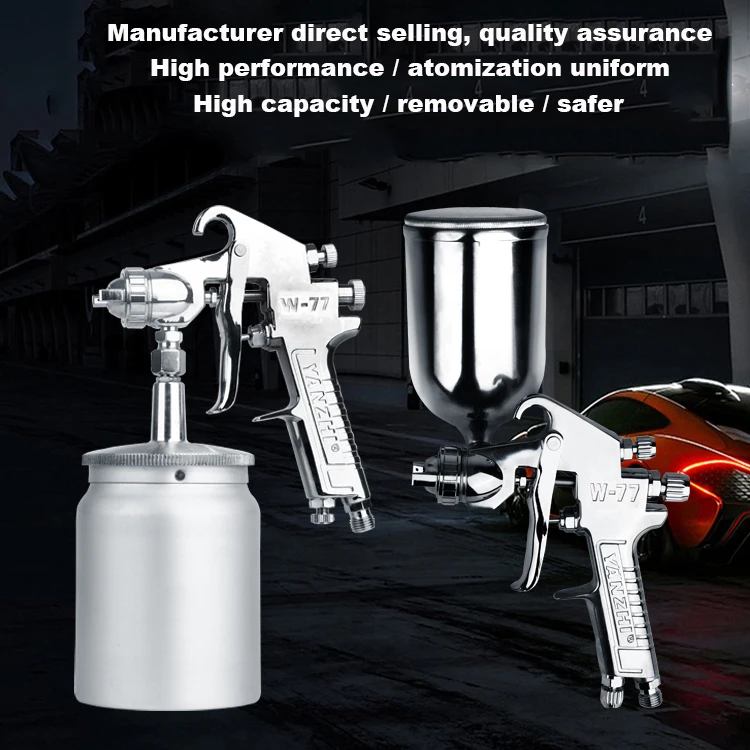 
High Quality W-77 Gravity HVLP Air Spray Gun Furniture Paint Sprayer Air Hopper 2.0mm Pneumatic High Pressure Spray Gun PG804G 