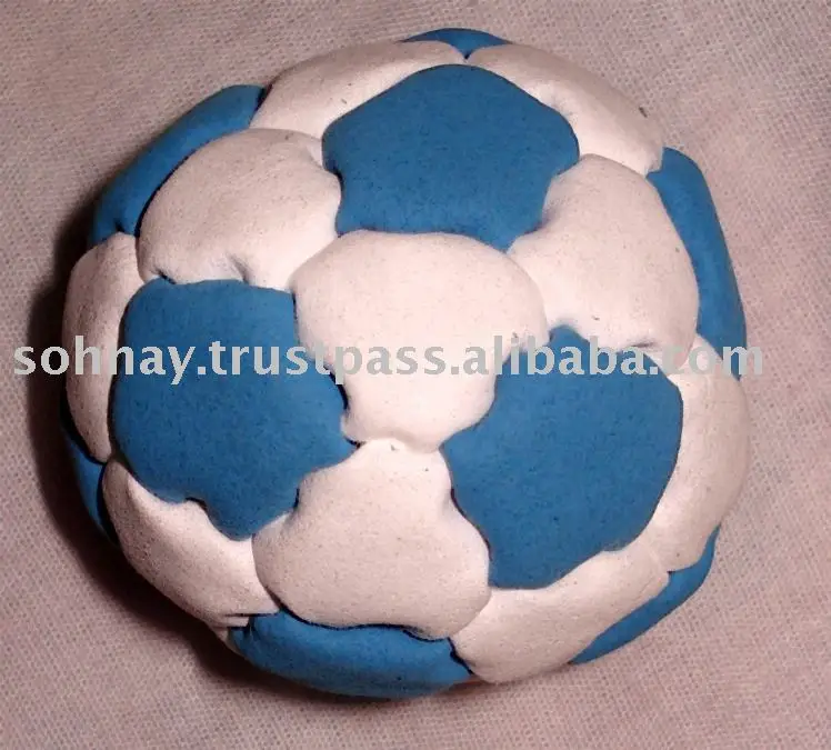 Footbags Hacky Sacks 32 Panels Filled with Plastic Pellets Sand and Ball Bearing with custom logos on one Panel