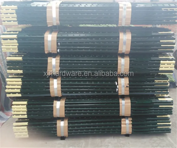 Metal T-posts Used Pvc Coated Fencing, Trellis & Gates Steel Heat Treated Pressure Treated Wood Type Black or Painted Green