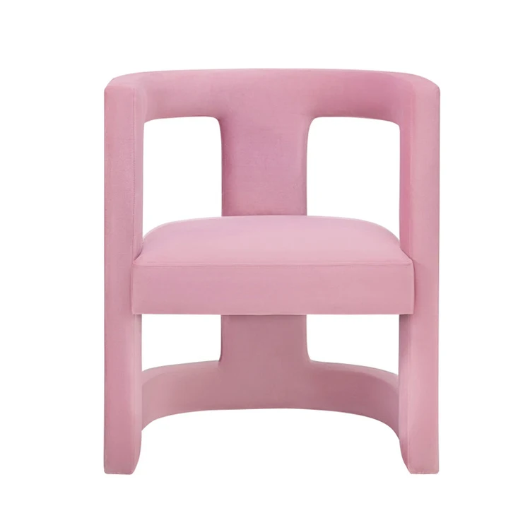Chinese new products Luxury chairs for children all fabric covered Personality velvet pink chair