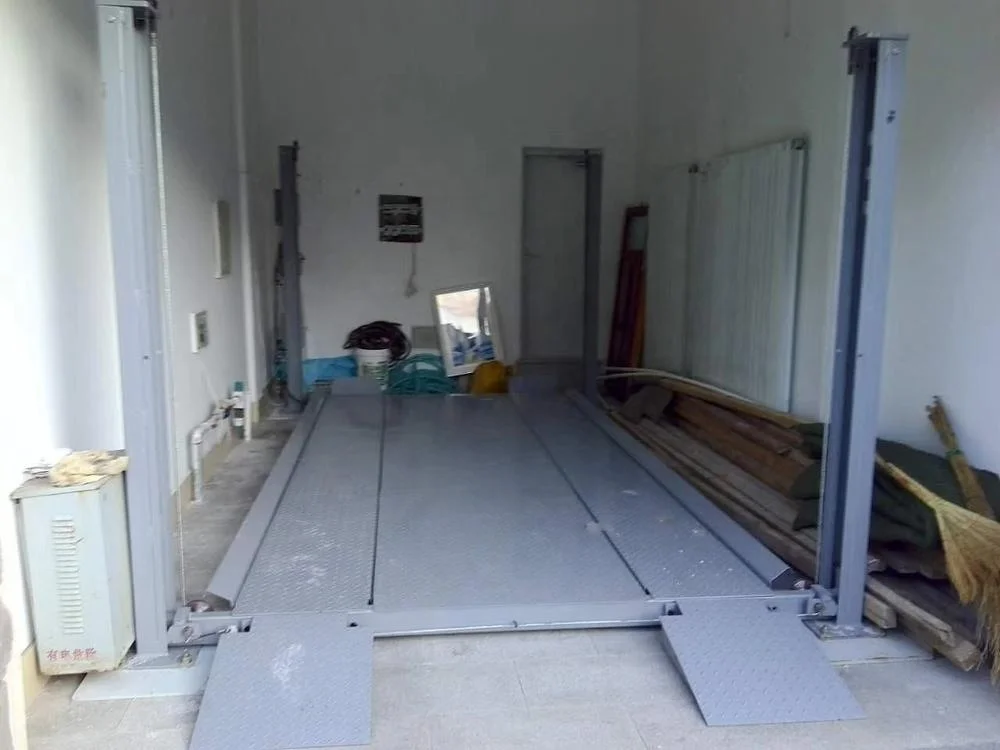 Cheap four post parking lift with two car spaces coat paint 4000kgs car lift