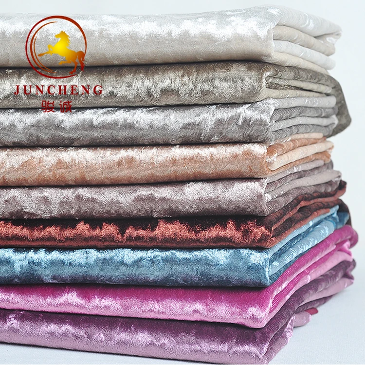 Knitted professional textiles thick polyester crushed velvet curtains fabric