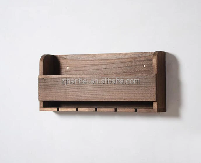 2024 Best selling rustic wall mounted wine rack vintage painted wood wine and glasses shelf