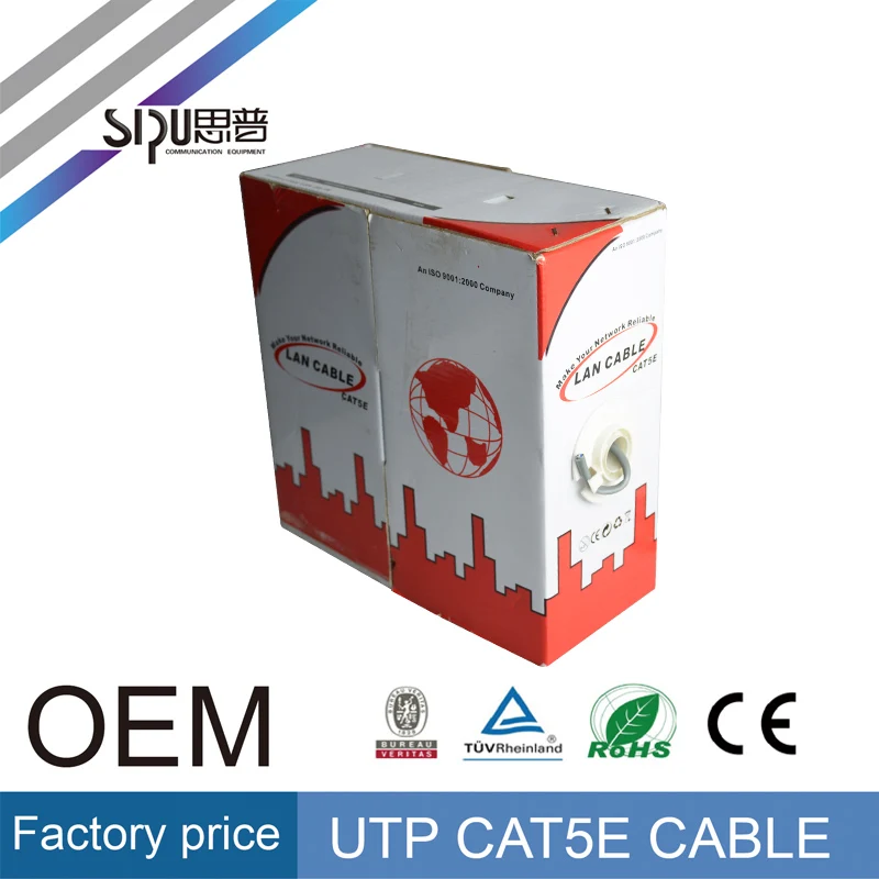 SIPU высокоскоростной 0.4CCA кабель cat5 компьютерные сети cat5e utp 4pr 24awg