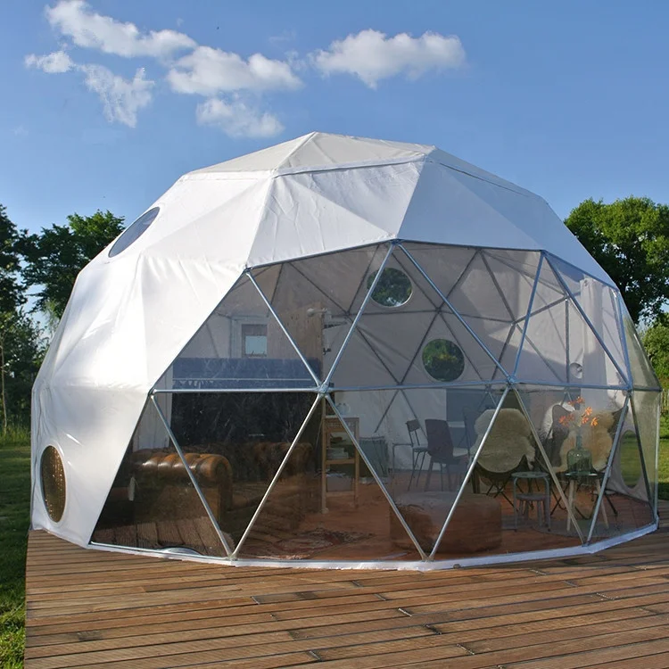6m 8m 10m Outdoor Waterproof Luxury Geodesic Domeatest Durable Semi- permanent Building Hotel Glamping Tent for Sale