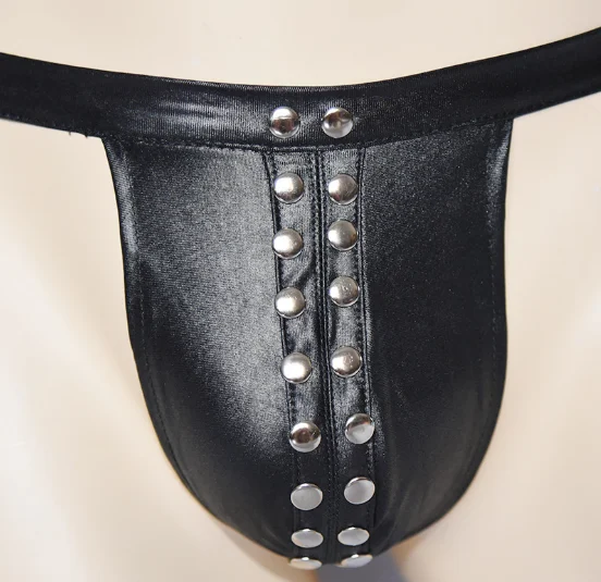 Custom various men g string black pu mens sexy underwear thong mens sexy leather lingerie