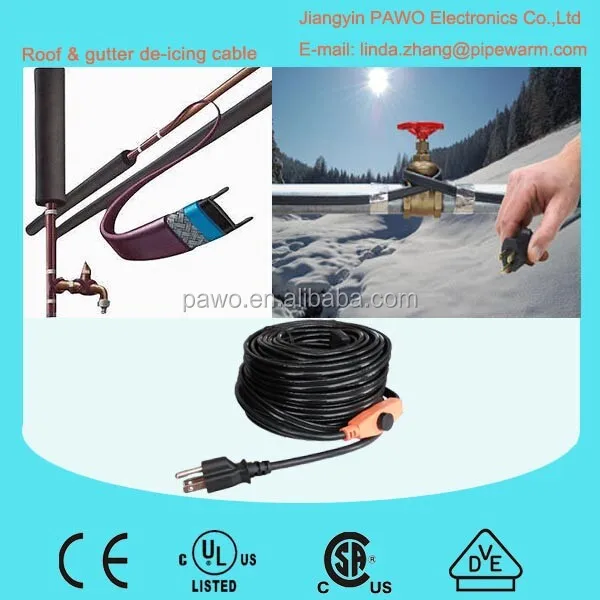 Electrical heat tracing heating cable with thermostat in China factory