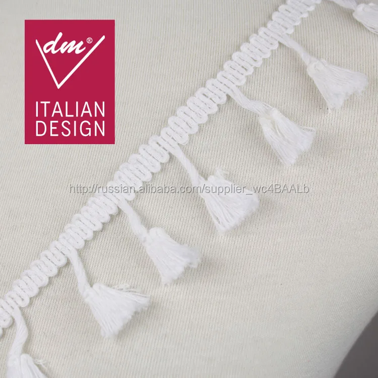 Hot sale product cotton cord white fringe trim for curtains