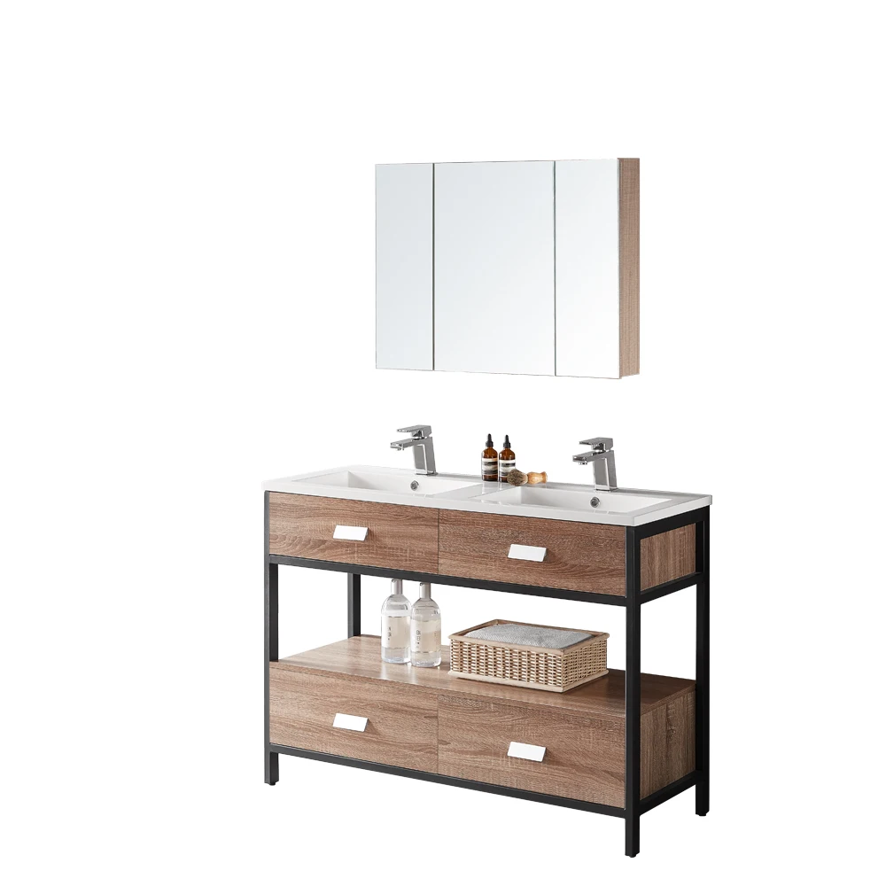 
Foshan furniture modern drawer bathroom wash basin mirror cabinet vanity with legs 
