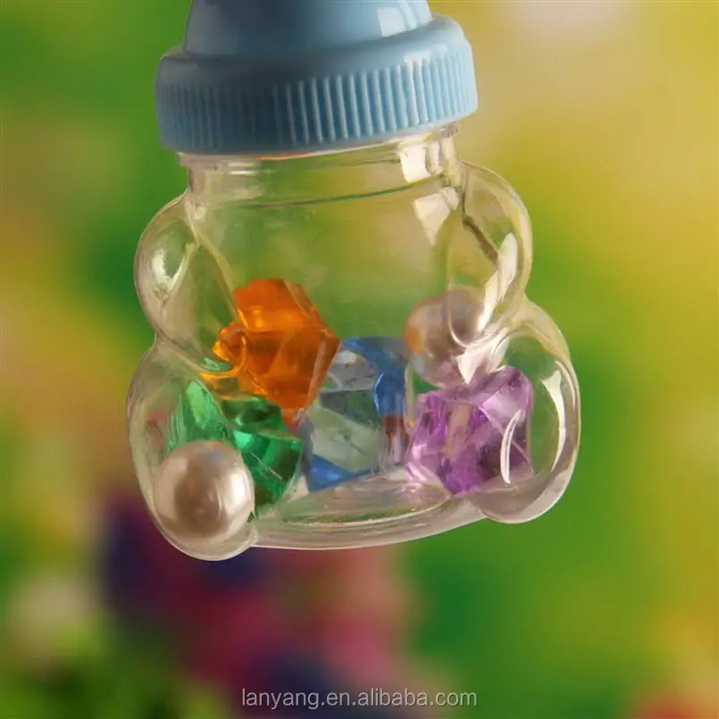 Baby Shower Plastic Candy Box Bottle Pink Girl Blue Boy Birthday Party Favors Christmas Gift (Baby Shape)