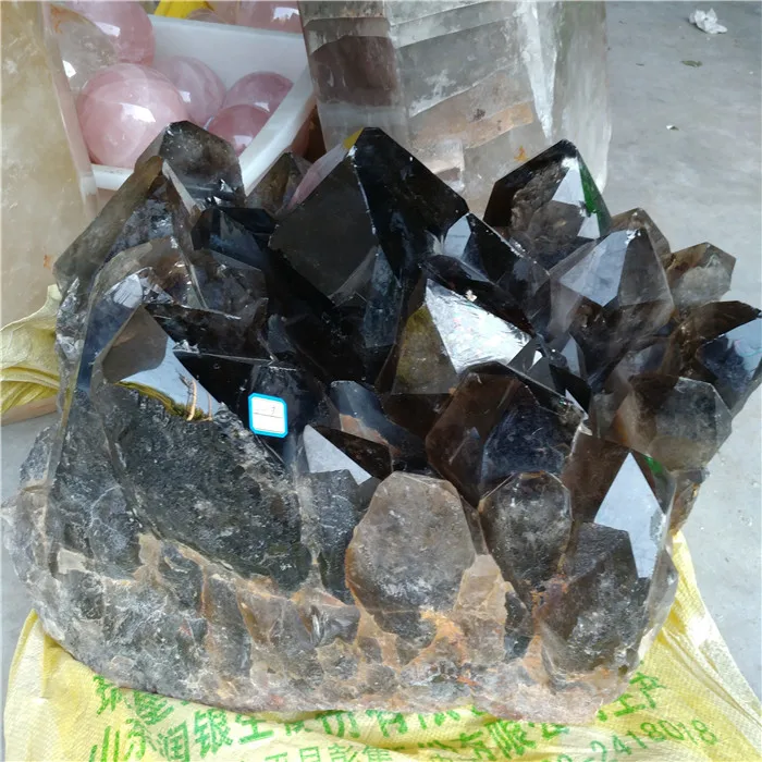 Big natural smoky quartz crystal clusters rock crystal specimen grapes clusters