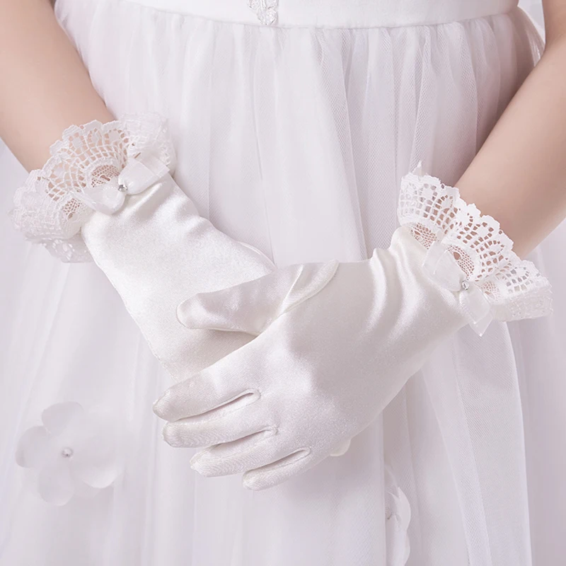 
G4150B2 Lovely girl glove for Communion Dress Communion Glove Wedding Glove 