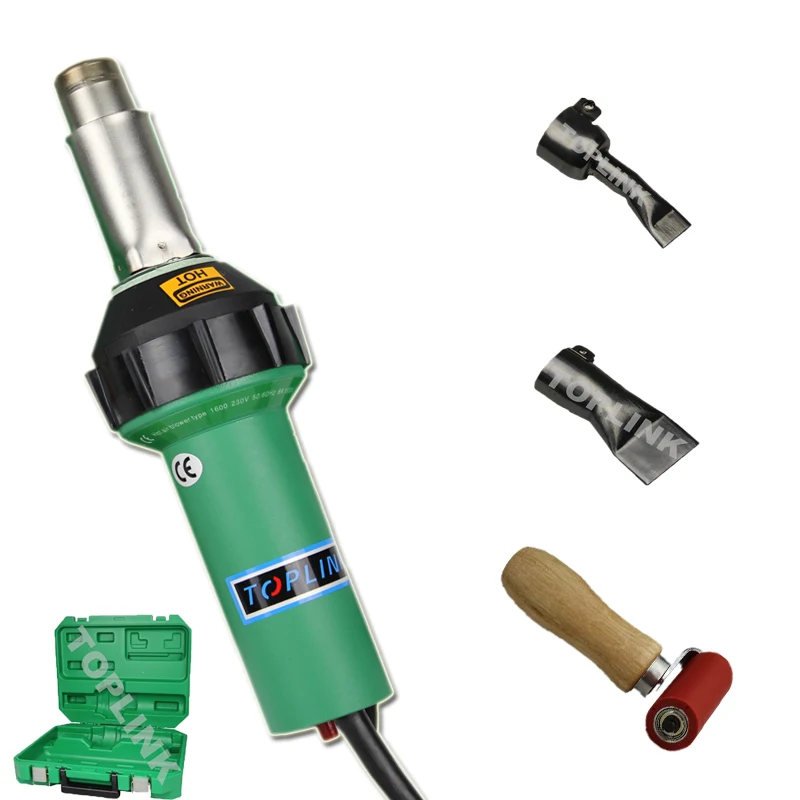 TOPLINK 220v/110v 1600w Hot air plastic welding gun kits PP LDPE PVC heat gun hot air blower HDPE geomembrane welder