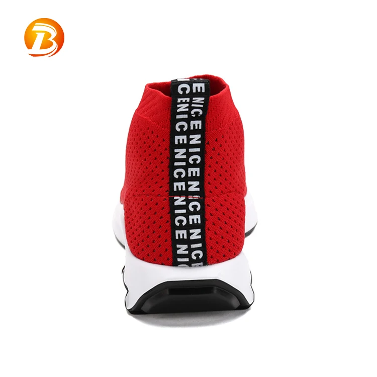 Новые летние повседневные лоферы хорошая эластичность красные вязаные носки спортивная