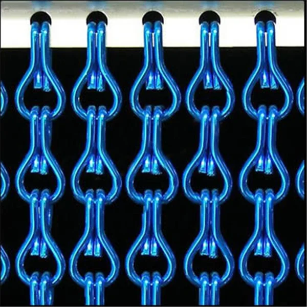 Защитная занавеска из алюминиевой цепи золотого цвета