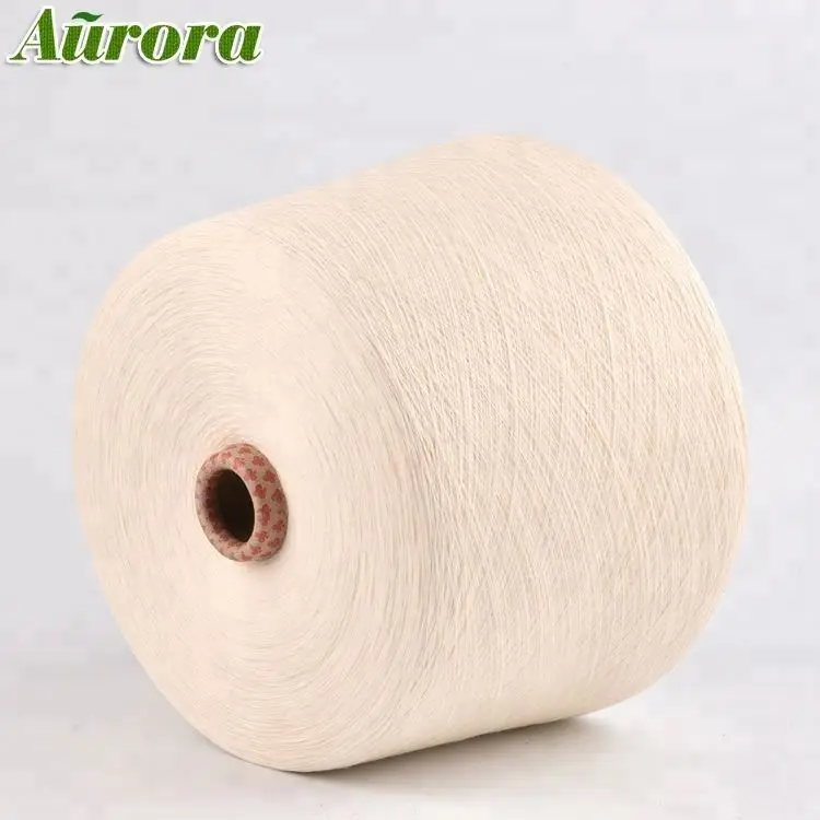 NE30/1 Raw white 65/35 polyester market cotton waxed knitting yarn conductive yarn for circular knitting yarn