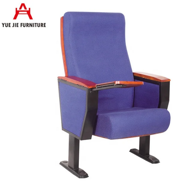 Auditorium Church Chair Cover Blue Fabric