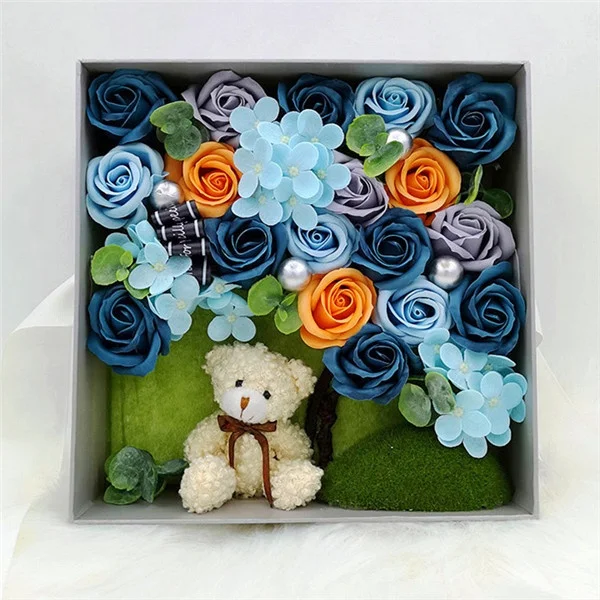 Pretty Pink Wedding Bride Artificial Flower Bouquet For Girls Custom Handmade New Valentine Soap Rose Plastic Flower Bouquet