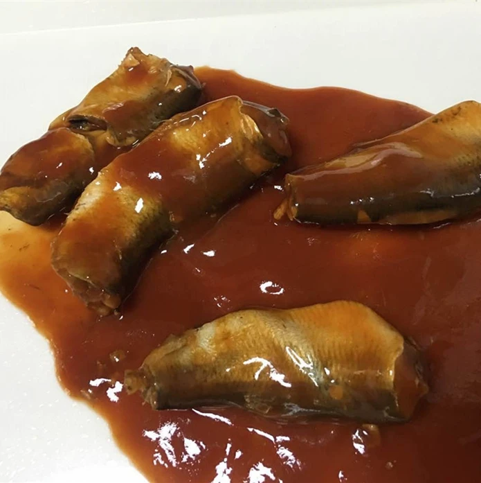 delicious canned mackerel in tomato sauce