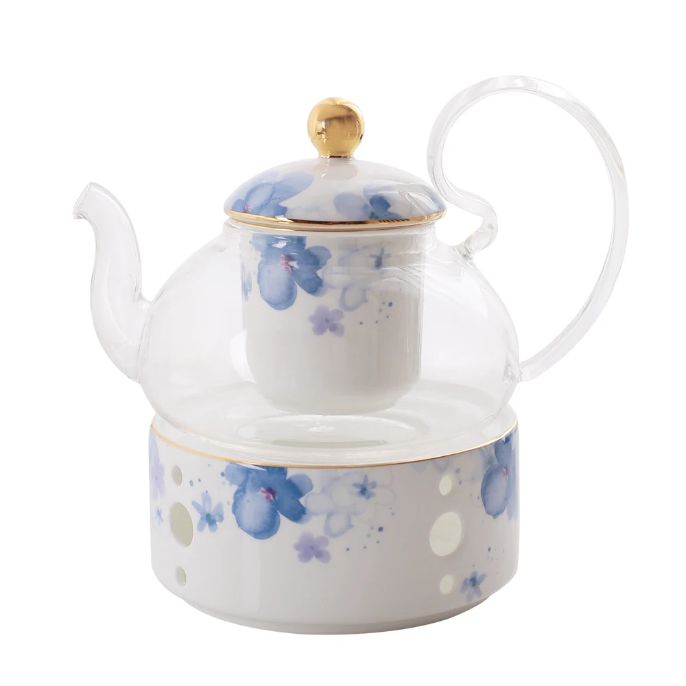 elegant decal antique bone china white ceramic gold porcelain pakistan tea tasting set tea coffee cup set with glass teapot set