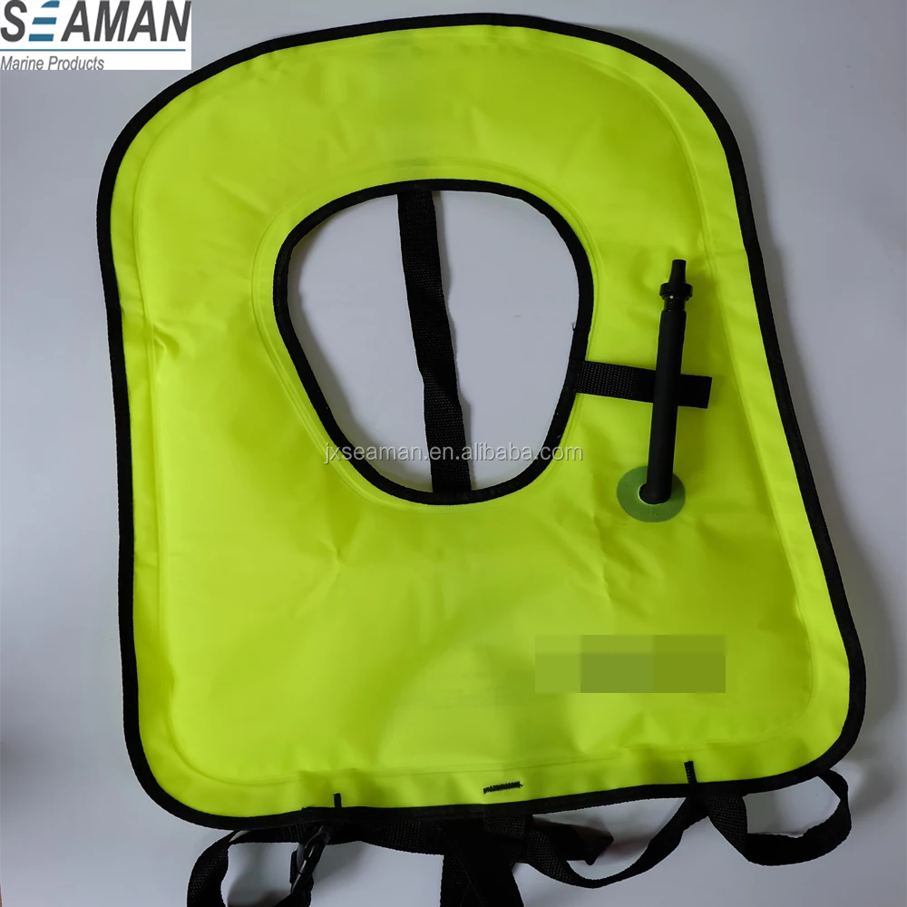 Неоново-желтый надувной жилет для подводного плавания куртка бесплатная защиты дайвинга весло и