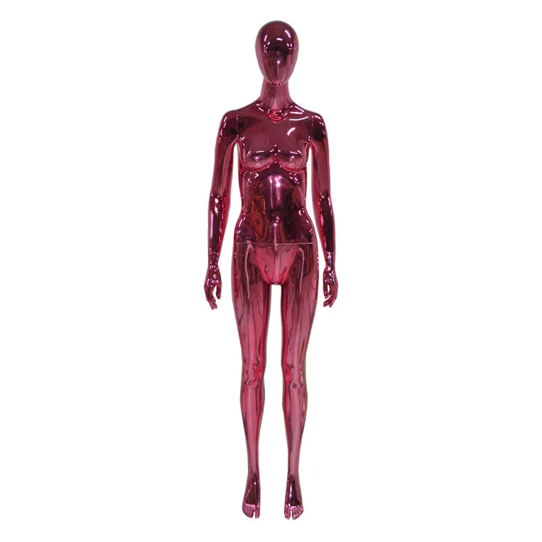 Fiberglass Pink Chrome Abstract Female Apparel Mannequin