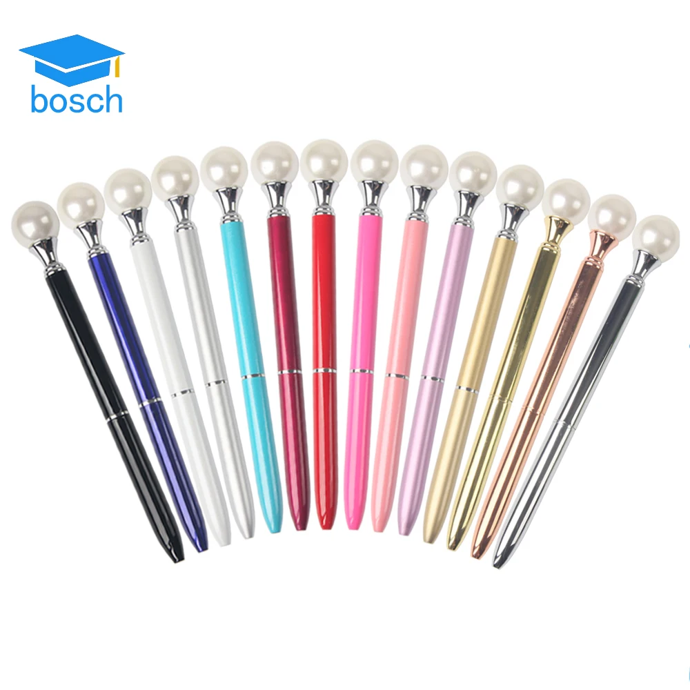 New fashion small quantity can be custom logo metal pearl pen gift pen