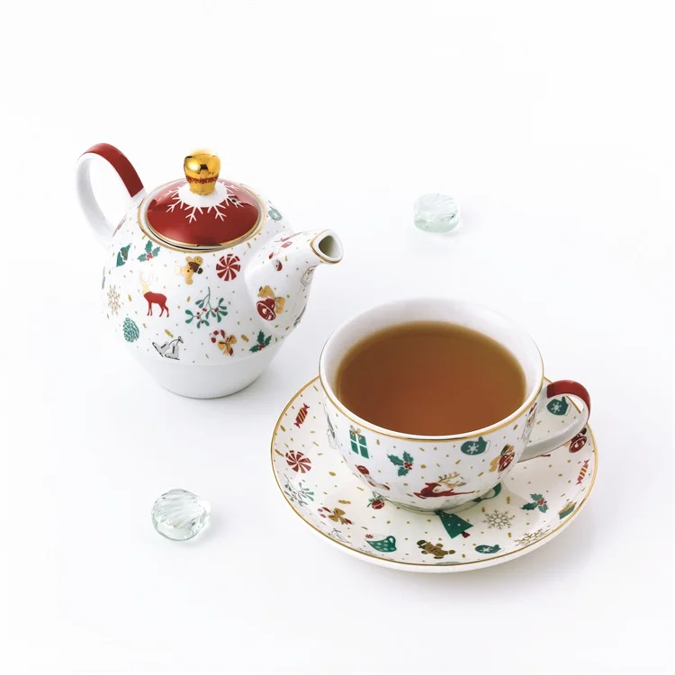 Pink cartoon new bone china tea set