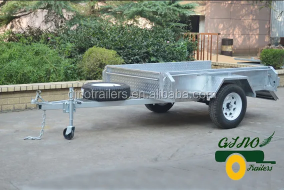 Hot Dipped Galvanized 5 leaf springs 8x5 tipper trailer with cage