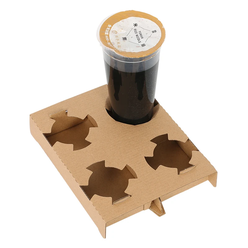  Держатель стакана из гофрированной крафт-бумаги для напитков
