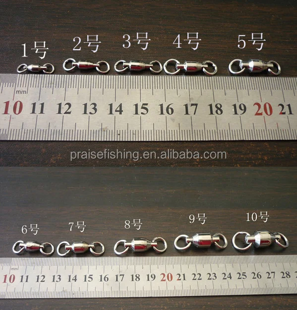 Factory Supply Fishing Swivel Connector Carp Rigs split ring Ball Bearing Swivel with Solid Ring