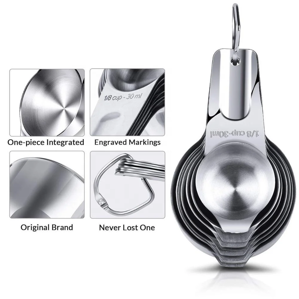 Amazon Hot Sale 14 Piece Measuring Cups and Spoons in 18/8 Stainless Steel