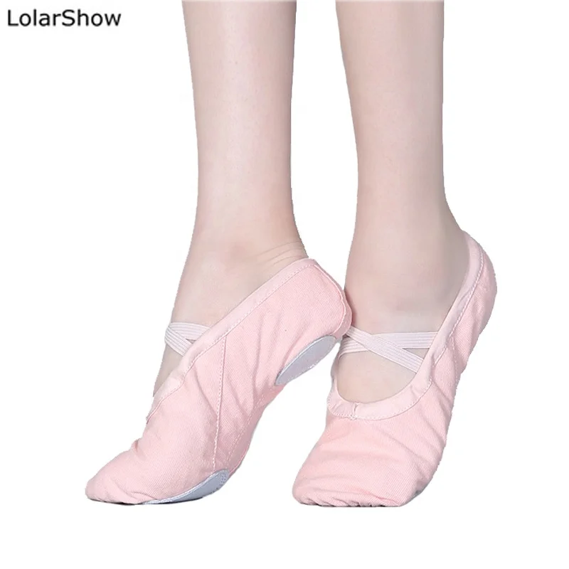 Детские танцевальные туфли Boutique с мягкой подошвой для балетных тренировок мягкие парусиновые туфли-пуанты