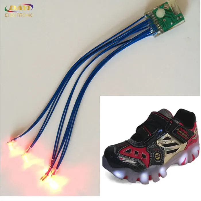 Washable shoe flashing led light ropa